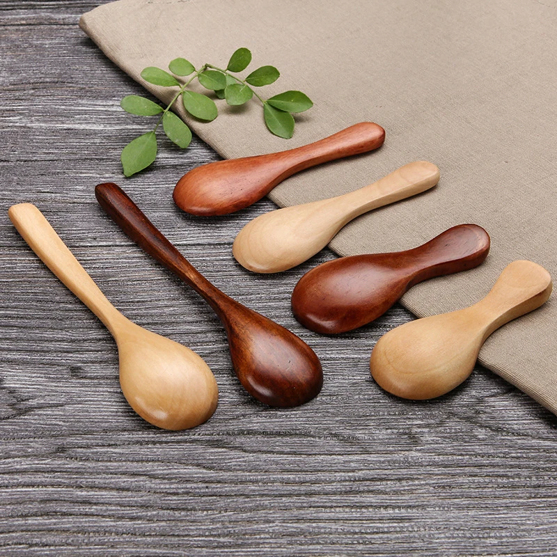 Description Picture 6 of item1PC Wooden Spoon Children Cute Small Soup Spoons Kitchen Spice Condiment Spoon Coffee Sugar Teaspoons Kids Scoops Home Tableware