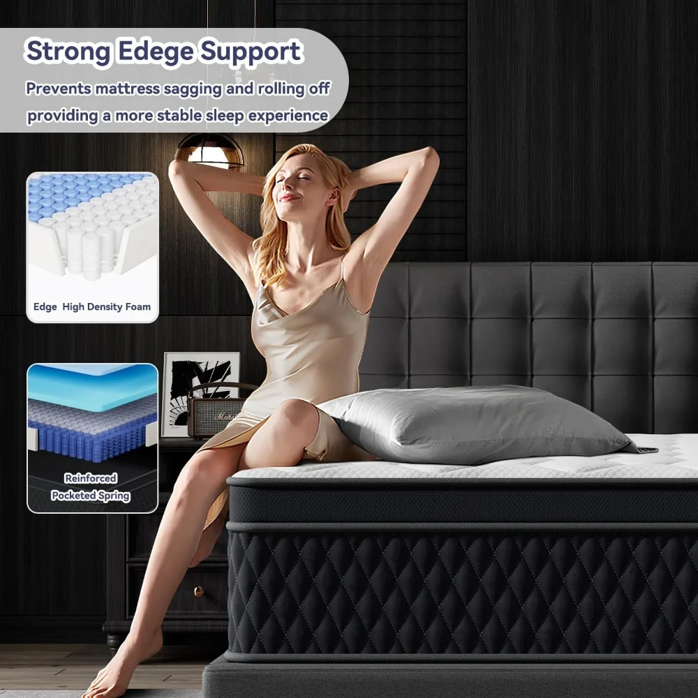 10 Inch Full Size Mattress,Memory Foam Hybrid Mattress in a Box,Individually Pocketed Springs for Isolate Motion 5