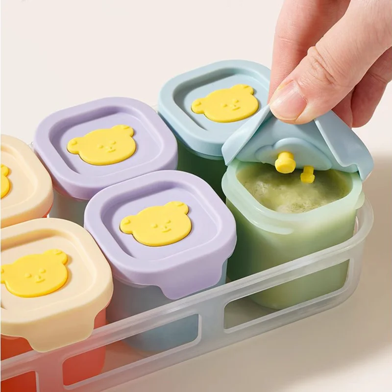 Baby Complementary Food Box Steamed Cake Mold Ice Tray Mini Box Lid