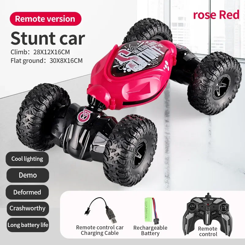 1:16 4Wd Stunt Rc Car Con Led Light Gestureinfrared Induction Twist Climbing Radio Controlled Car Kids Day Birthday Toys