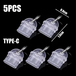 Universal Transparent Dust Plug Protector Caps (For Type C 5PCS)