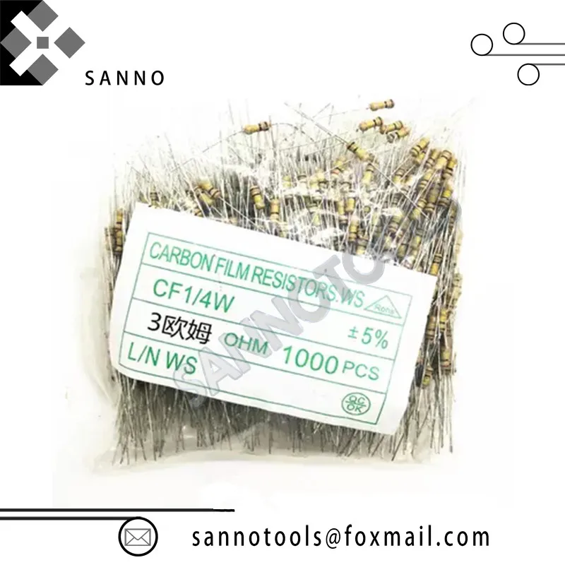 High Quality Carbon Film Resistors 3ohm Cf 1/4w Car Repair Tool Parts And 1000pcs / Packed