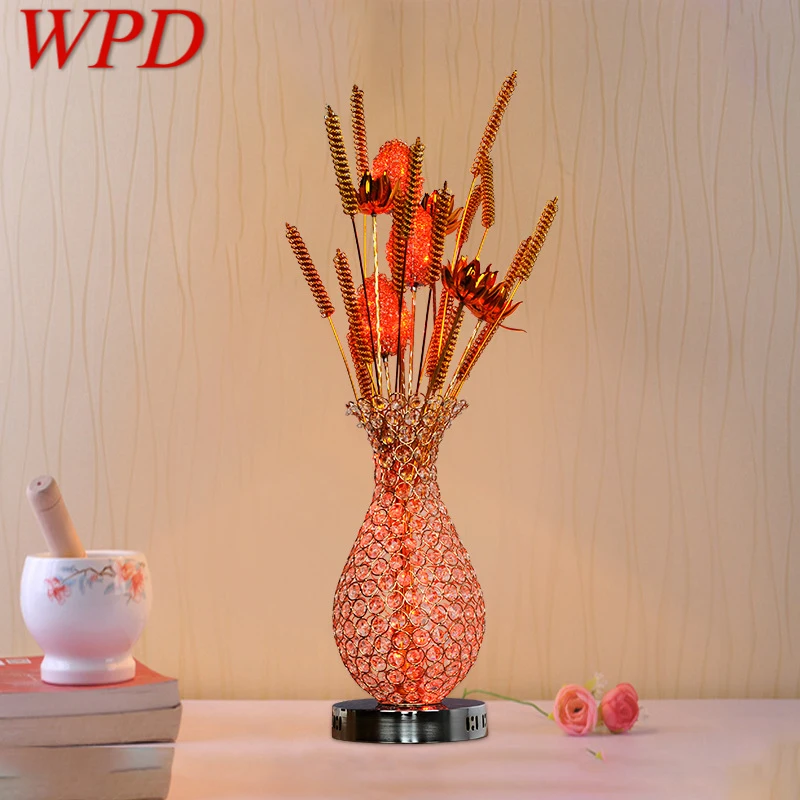 

WPD Modern Vase Table Lamp Fashionable Art Black Iiving Room Bedroom Hotel LED Aluminum Wire Decorative Desk Light