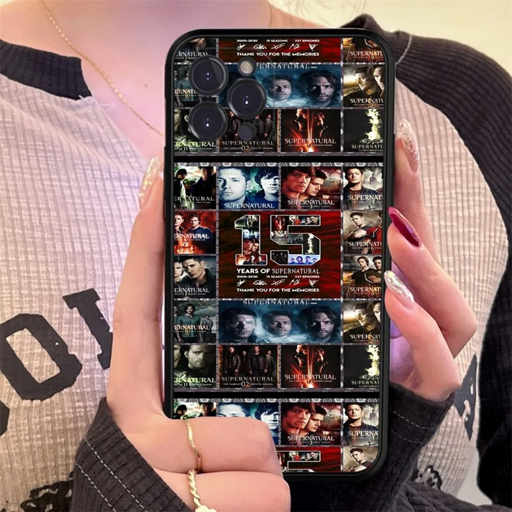 thumbnail image 1 of Funda de teléfono Supernatural SPN Dean y Sam, carcasa de silicona suave para iphone 15 14 13 12 11 Pro Mini XS MAX 8 7 6 Plus X XS XR, 1 of 5