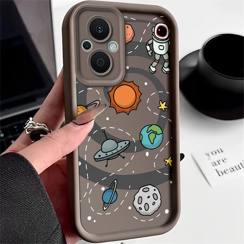 Cosmic Astronaut Silicone Phone Case - Anti-Drop Soft Cover