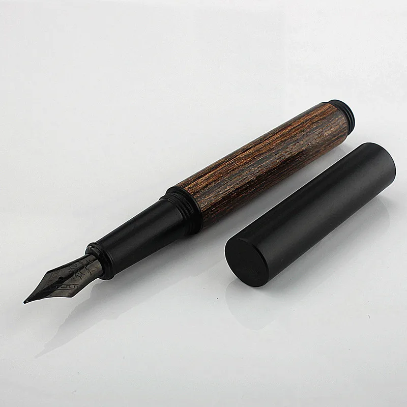 Sandalwood Mini Pocket Wood Fountain Pen Exquisite Smooth Writing Business Signature Pen High-end Black Nib 4