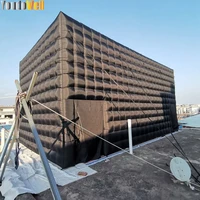 Black inflatable cube tent, tall tent, large space, two doors, suitable for outdoor party events 2