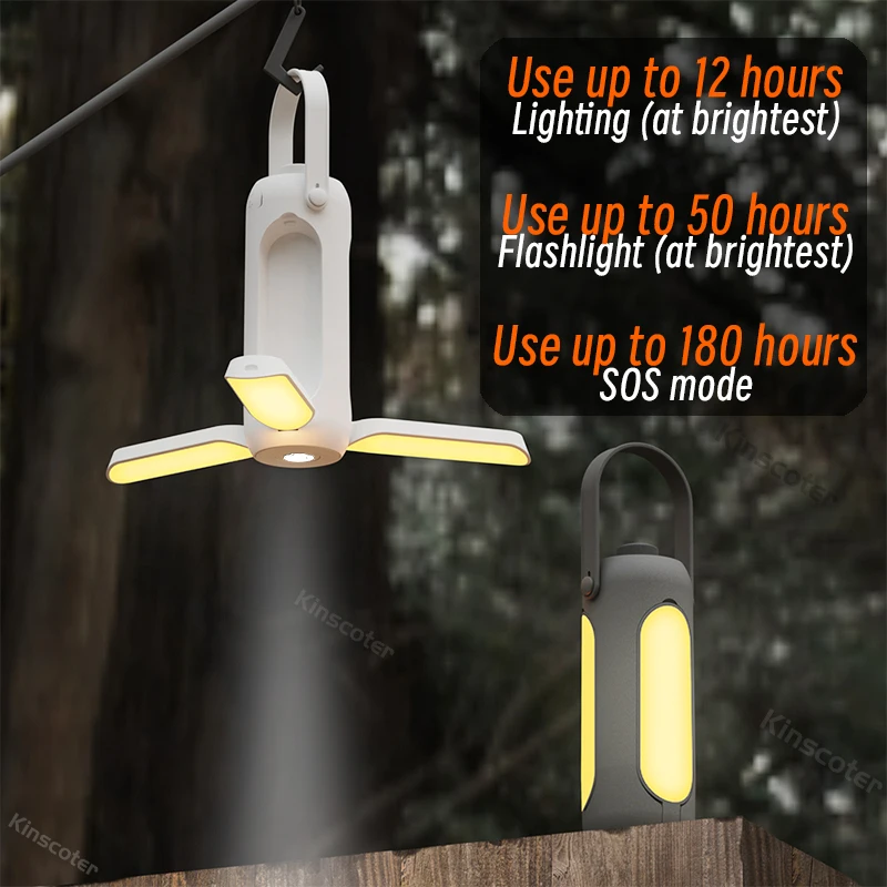 

Multifunctional LED Camping Lamp Tent Light Dimmable Outdoor Lighting Flashlight Battery Emergency Lantern 3 Color Lights