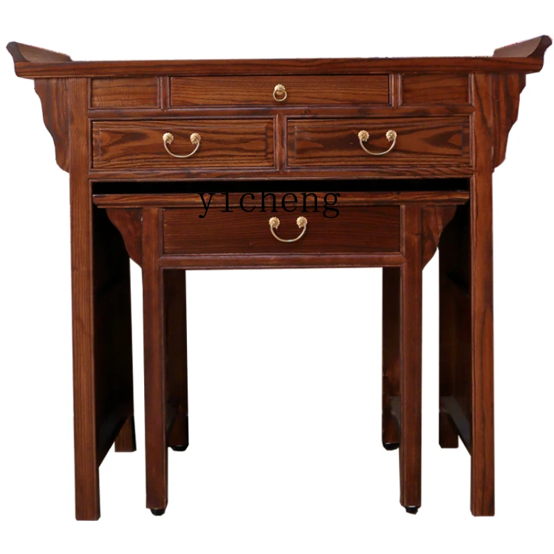 

Zf Solid Wood Altar Buddha Shrine Household Bench Step-by-Step Heightened Modern Minimalist