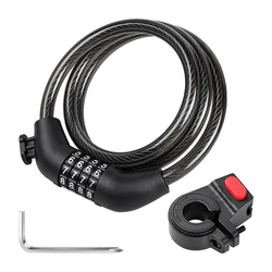 Anti-Theft 4-Digit Combination Chain Lock (Black)