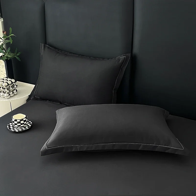 2pcs Pillowcase Decorative Cushion Cover Envelope Style White Gray Khaki Solid Color Home Body Pillow Case 48X74cm 6