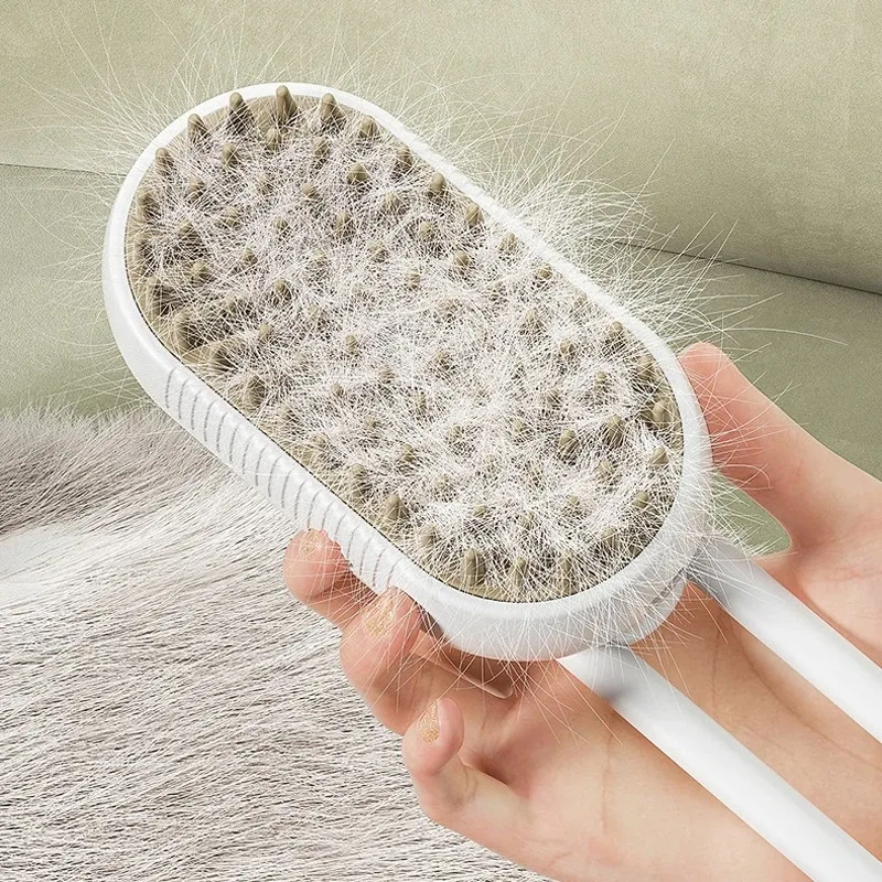 Electric Steamy Brush for Cat and Dog, Steam Brush, Electric Sprayer for Massage, Pet Grooming Tool, Shedding Combs, 3 in 1