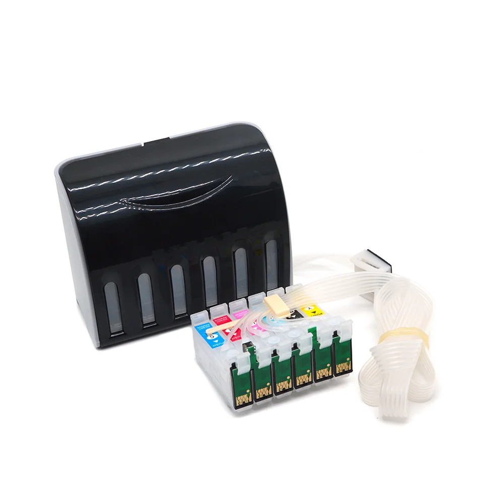 6색 85 T0851-T0856 Epson 1390 프린터용 콤보 리셋 칩이 있는 빈 Ciss 시스템