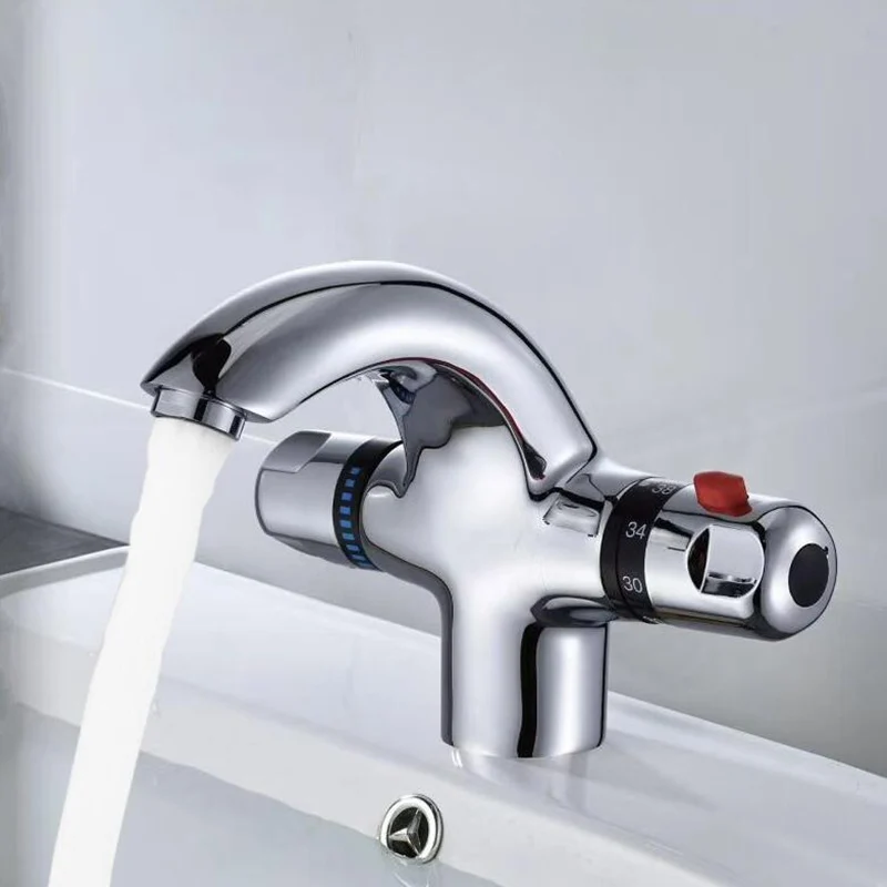 Grifo Mezclador Termostático Para Lavabo Y Cocina, Temperatura Constante, Diseño Ligero Y Funcional, Para Baño O Cocina