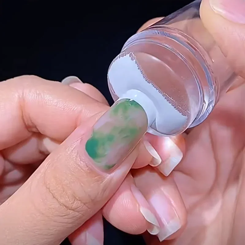 재사용 가능한 네일 스탬퍼 스크레이퍼, 투명 실리콘 네일 아트 스탬핑 키트, 프랑스 디자인, 매니큐어 플레이트 스탬프 광택제 도장