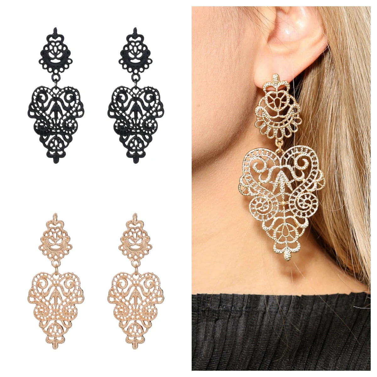 Hollowed Fashion Exotic Retro Artistic Classical Earrings