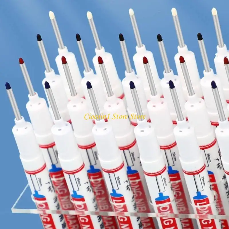 A3PC 12 Pcs 20mm 긴 펜촉 마커 펜 목수 용 빠른 건조 오일 기반 마커 펜