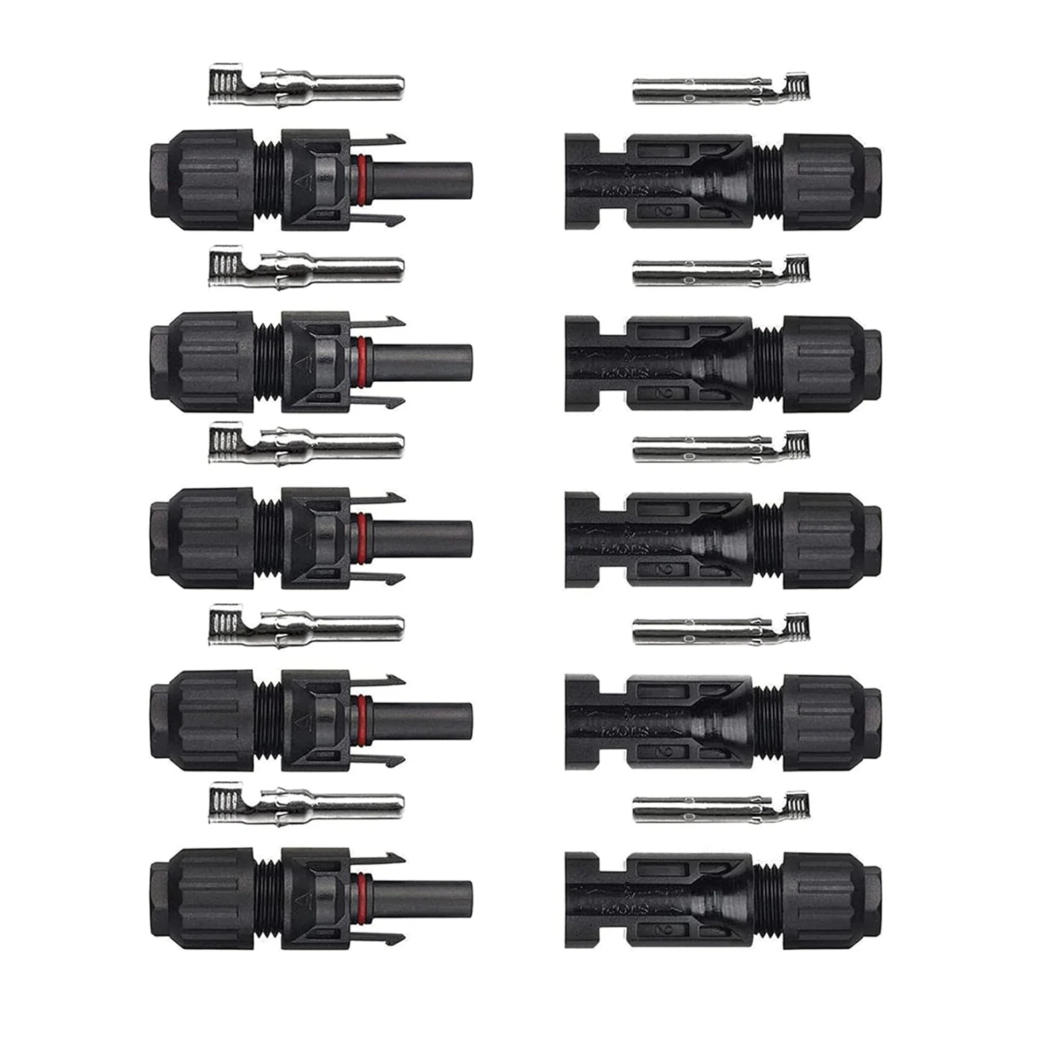5 זוגות מחברי פאנל סולאריים IP67 מחברי כבל סולאריים עמידים במים 1000V 30A זכר / נקבה עם 2 מפתחות