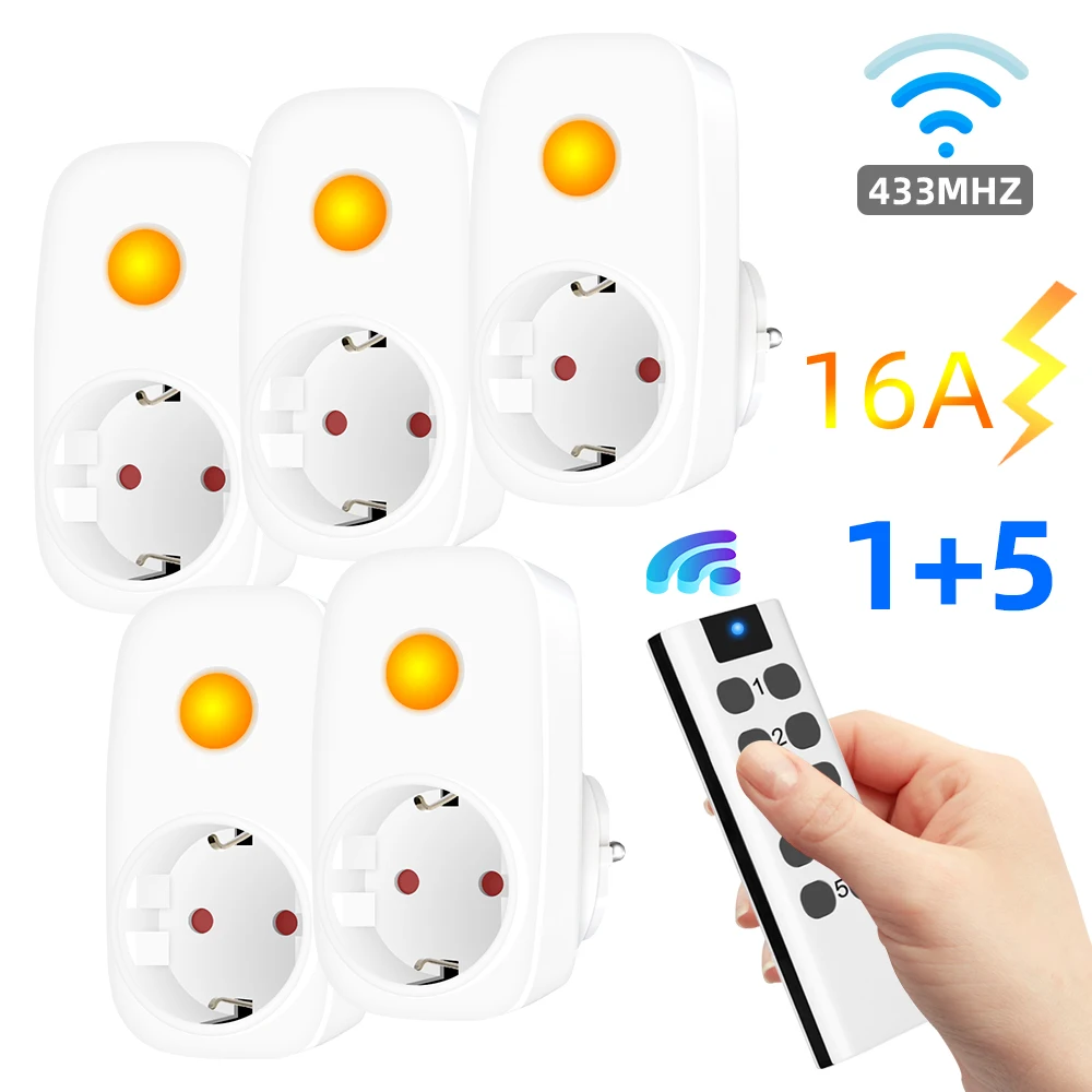 EU-French-Smart-Socket-433Mhz-Universal-Remote-Control-Power-Plug-RF ...
