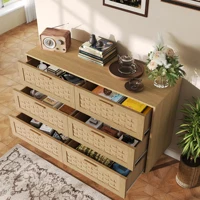 Commode naturelle Rosahqnda, armoire de rangement en rotin avec 4/6/1 tiroirs, table d'appoint pour salon, meubles de chambre à coucher 2
