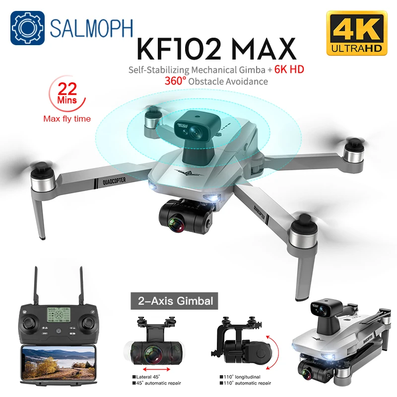 KF102 Дрон 4K Профессиональный 5G WIFI мини GPS с камерой FPV визуальное Предотвращение