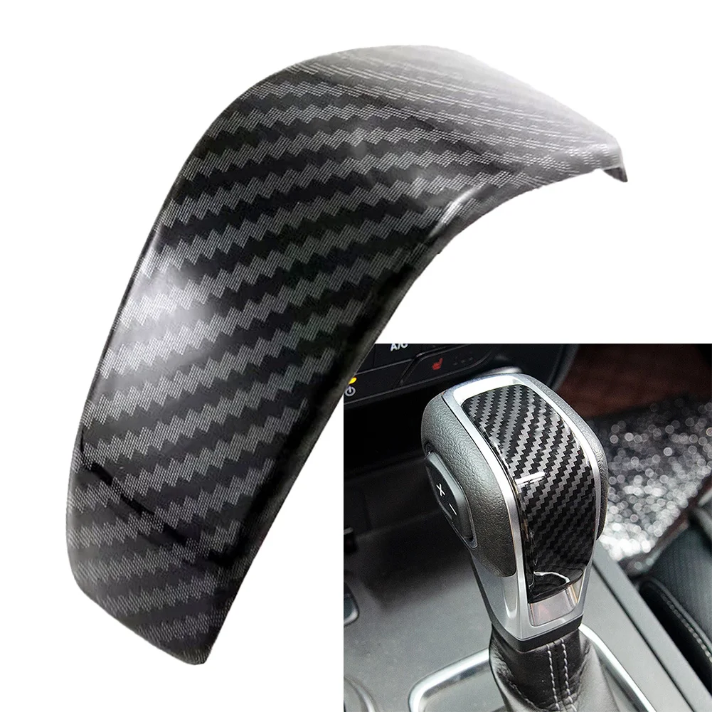 

1pc Stylish ABS Car Console Trim Carbon Fiber Black Car Gear Shift Knob Decor Cover Trim For Ford For Ute 2023-2025