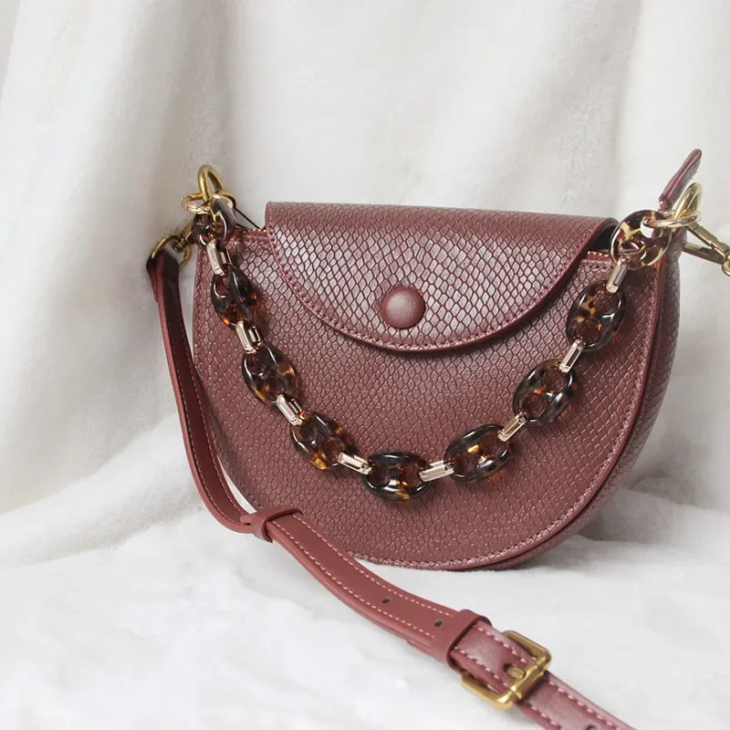 New Fashion Woman Handbag Accessory Chain Detachable Replacement White Beige Grey Bead Strap Women Shoulder DIY Resin Bag Chain