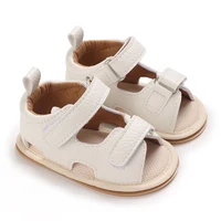 HAIZHIW  Toddler Rubber Sole Flat Anti-slip First Walkers Crib Baby Shoes Summer Baby Sandals Baby Boy Girl PU Leather Shoes 2