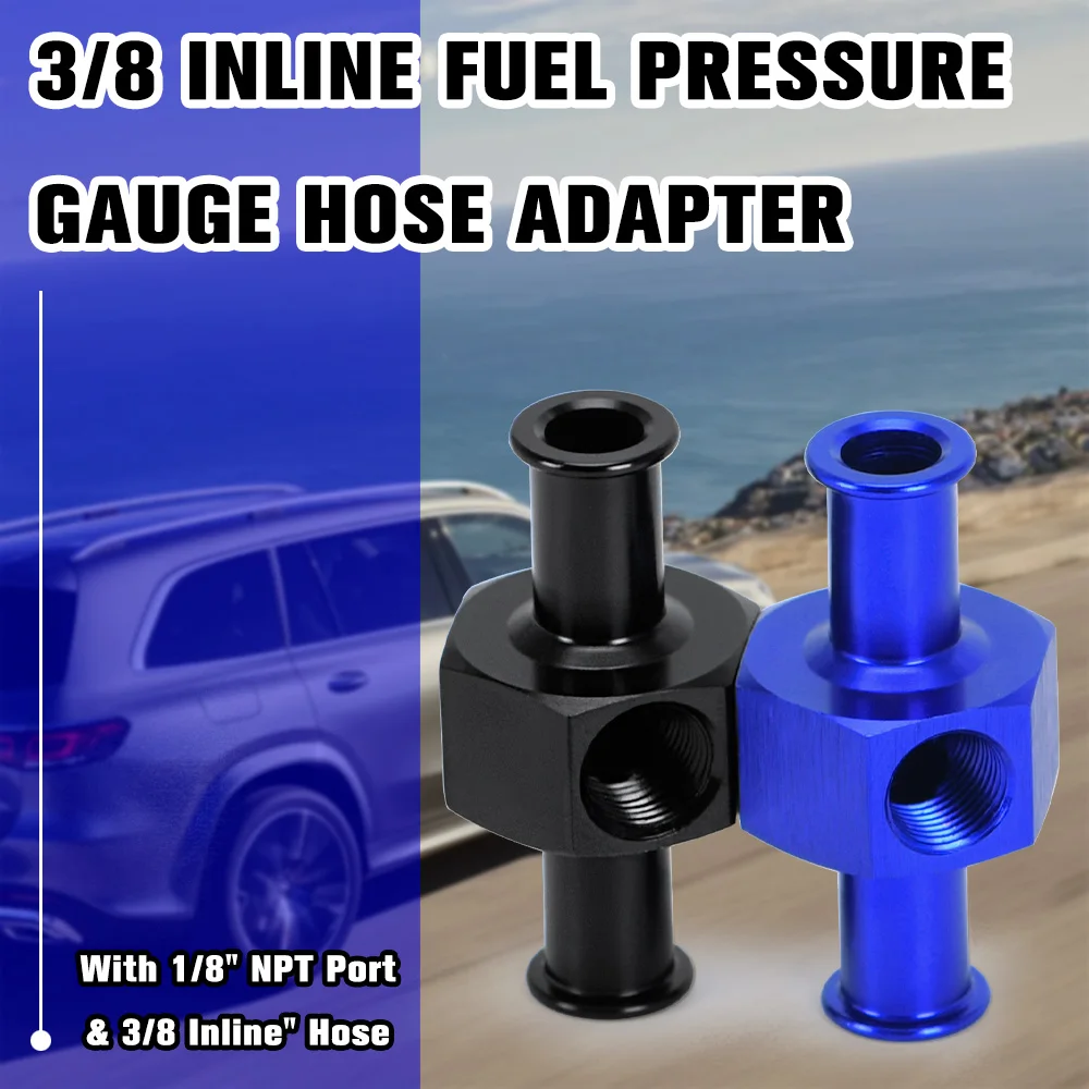 FUEL NITROUS PRESSURE GAUGE T UNIVERSAL ADAPTER 3/8" HOSE WITH 1/8" NPT TEE PORT WLR-SL4050-06-011