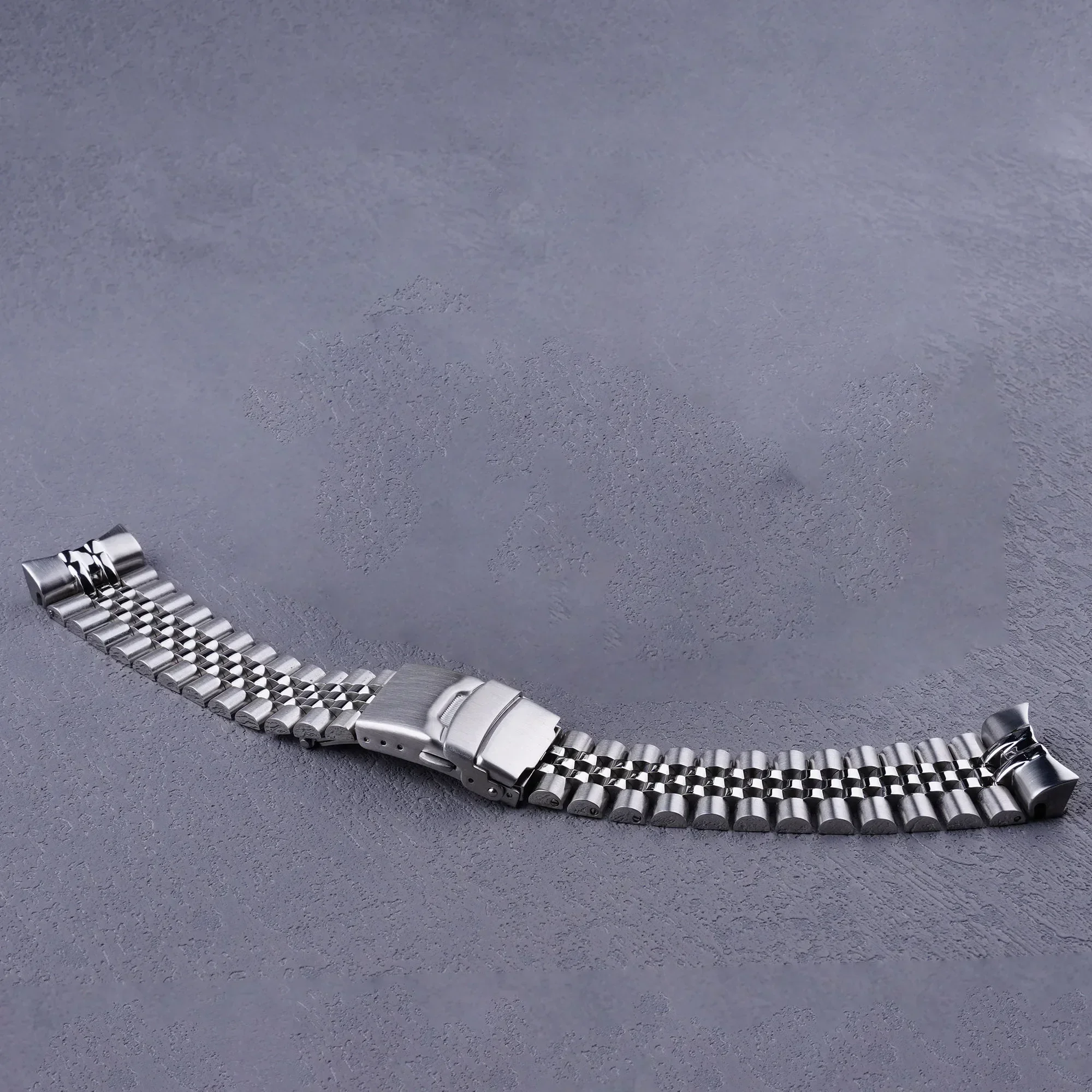 Rolamy 22Mm Solido Curvesacco In Acciaio Inox Argento Jubilee Cinturino Cinturino Bracciali Di Lusso Per Seiko 5 Gmt Ssk001-5/Sbsc001 003
