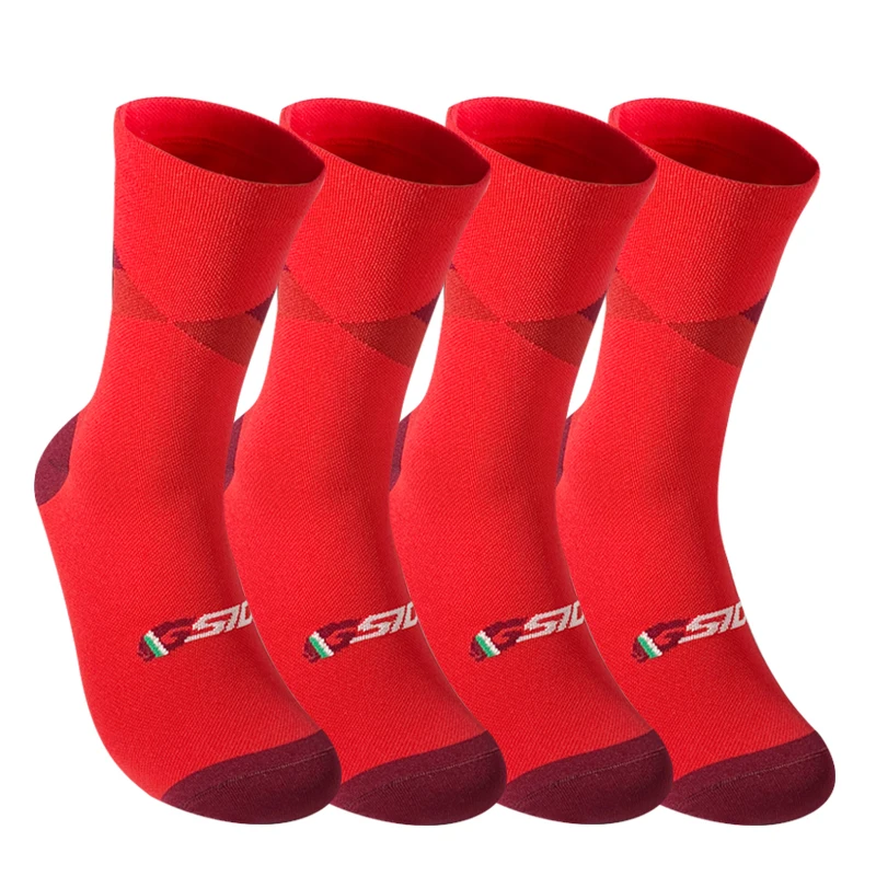 4 pairs Team Cycling Socks Professional Sports Bike Socks High Quality Running Basketball Many Colors cycling socks silicone cycling socks