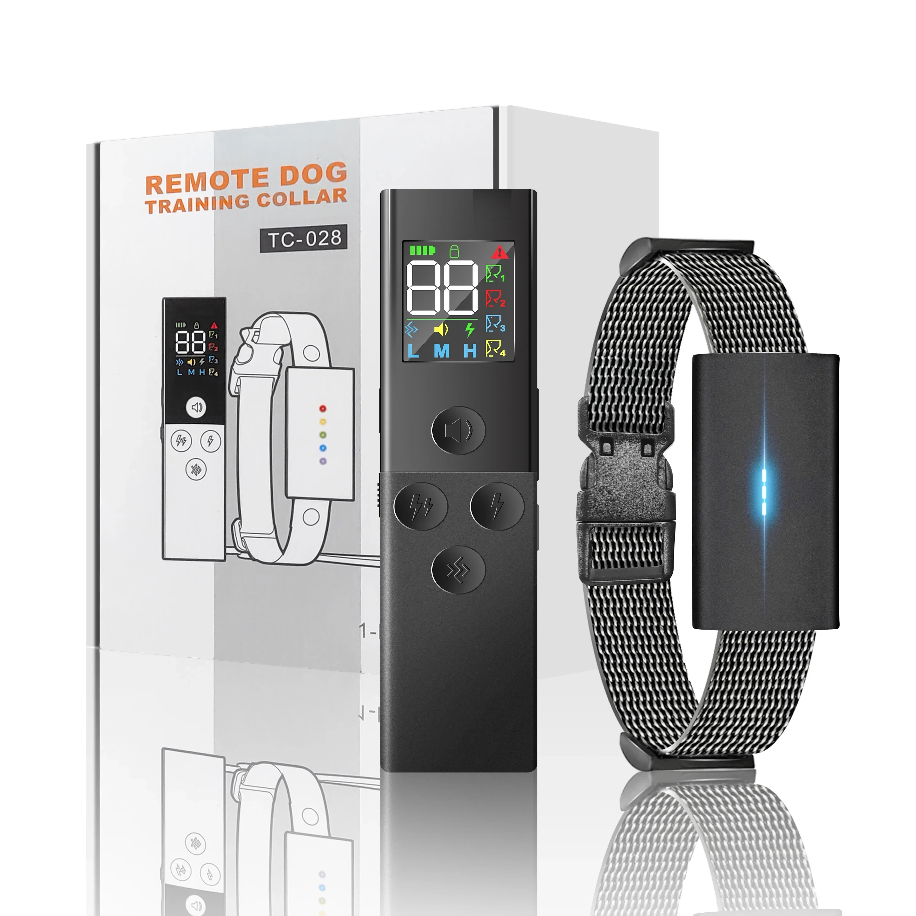 

Color Screen Ultra-thin Smart Training Collar with Rechargeable Remote, Barking Stop Electric Shock Collar, for Dogs Training