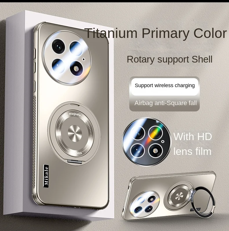Enhanced Hard AG Matte Magnetic Ring Protective Case with Wireless Charging