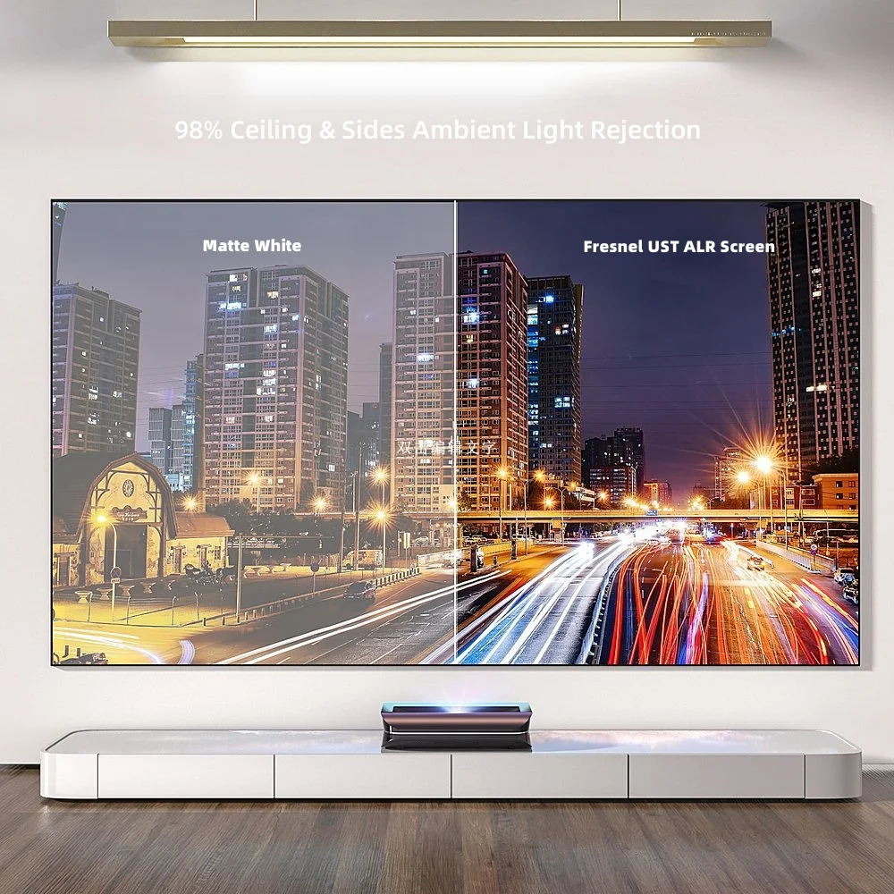 thumbnail image 2 of 100" Fresnel Ambient Light Rejecting (ALR) Projector Screen – 1.2 Gain, 4K Ultra HD, Fixed Frame For Ultra Short Throw Projectors 2 of 5