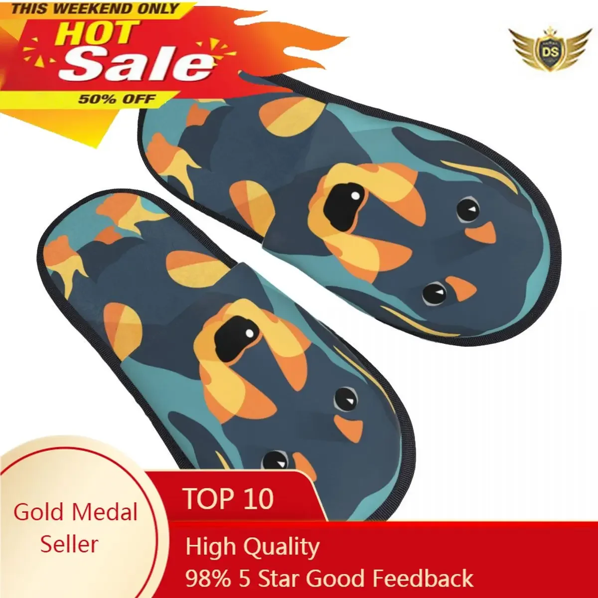 

Winter Women Men Non-Slip Flat Slippers Dog Dachshund Indoor Fur Soft Warm Shoes