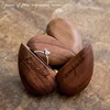 1PCS Free Engraving Name Love Heart Shaped Walnut Wood Ring Box For Wedding Ceremony Jewelry Box Storage Proposal Wedding Gift 1