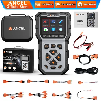 ANCEL MT200 OBD2 Moto Scanner Sistema Completo Strumento Diagnostico Batteria Iniettore Tester OBD2 Scanner per Honda Yamaha BMW Suzuki