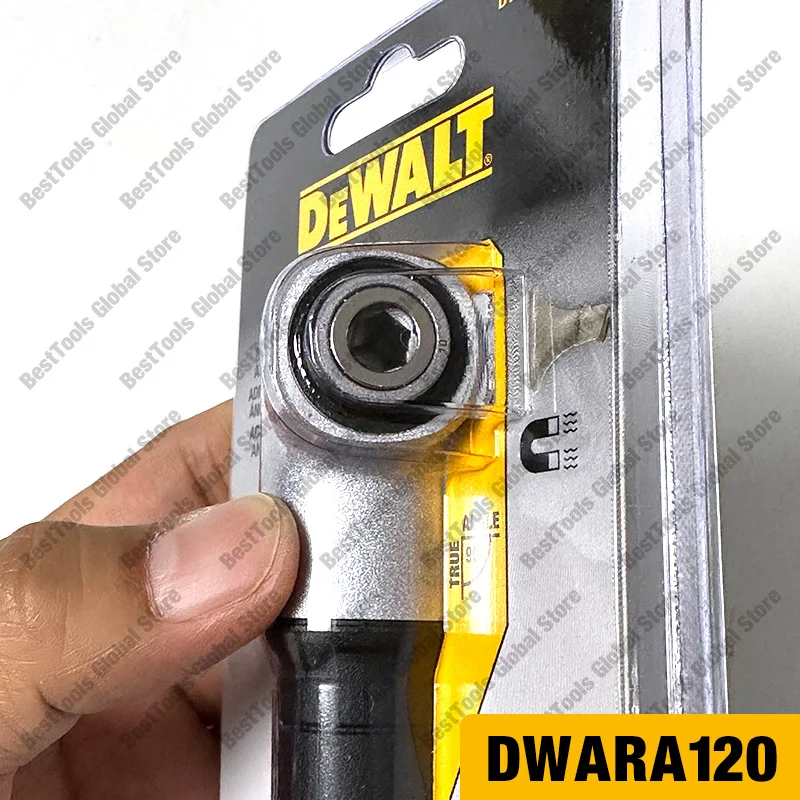 DEWALT IMPACT READY MAXFIT Right Angle Magnetic Attachment Compatible with  Any 1/4 Internal Hex Impact or Dril Driver DWARA120