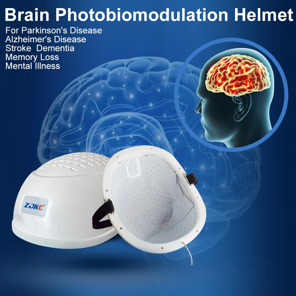 ZJKC Brain Helmet 810nm Infrared Light Therapy Device Helmet LED Head Treatment For Migraine Autism Parkinson Depression Stroke 810nm near infrared led helmet brain photobiomodulation light therapy device for parkinson stroke depression autism treatment
