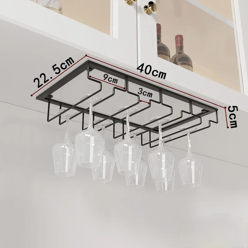 Porta Bicchieri Da Vino Sospeso A Parete In Ferro, 3 Guide, Con Viti, Per Bicchieri Da Liquore E Cocktail, Bianco