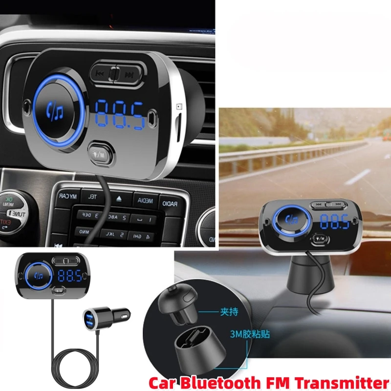 

Car Bluetooth FM Transmitter Music MP3 Player with Radio Adapter Super-Fast USB Charger