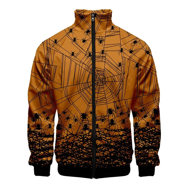 thumbnail image 1 of Chaqueta con cremallera y estampado 3D de murciélago araña de Halloween para hombres y mujeres, chaqueta holgada de manga larga con estampado de cosplay, abrigo de calle, 1 of 5
