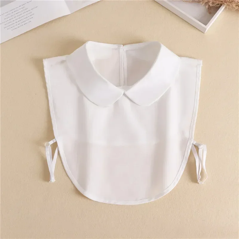 Fashion 2025 Front Tie White Fake Collar for Women Stand Detachable Collar Fake Girls Vintage Lace Ladies False Blouse Collar