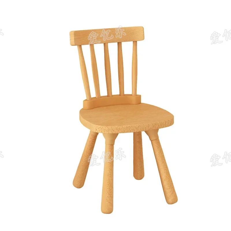 Home Furniture Kindergarten Children's Chair Learning Writing Stool Solid Wood Student Early Education Nursery Baby Back Chair S