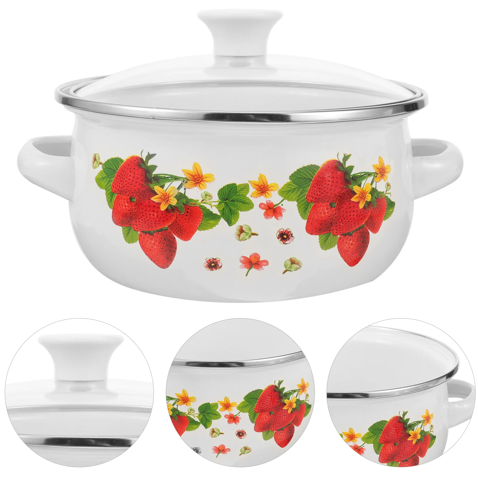 

3 Pcs Instant Noodles School Canteen with Rice Heating Pot Kitchen Pots Cooking Small Enamel Stackable Mini
