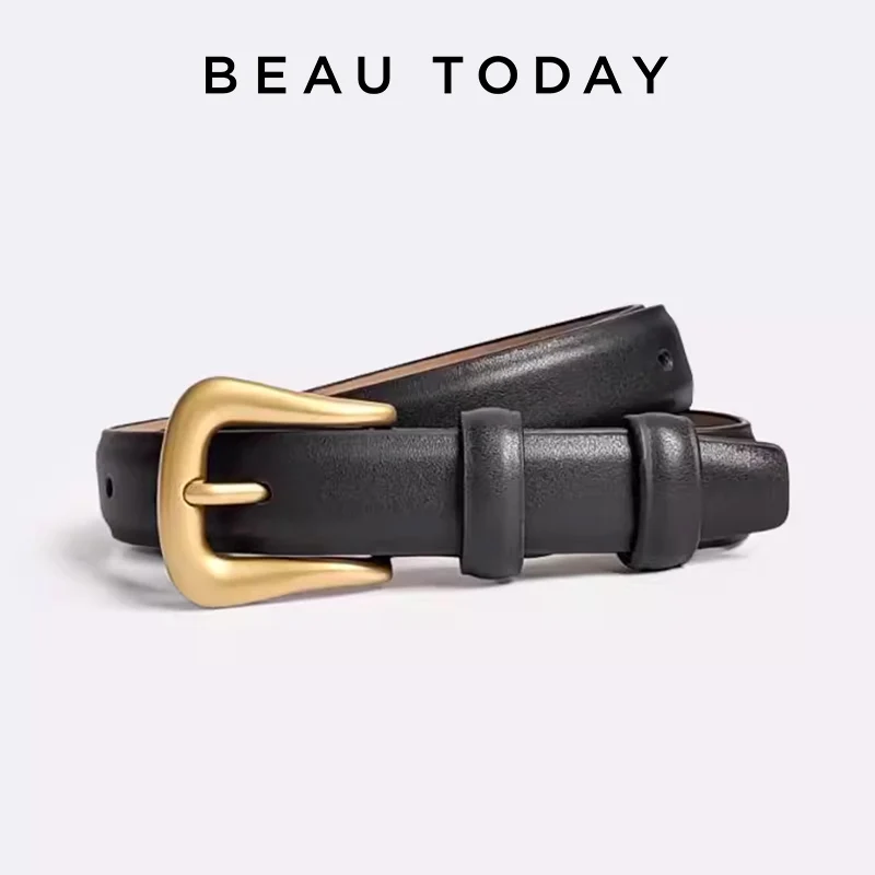 

BEAUTODAY Fashion Belts Women Genuine Cow Leather Metal Buckle Classical Ladies Accessories Handmade B102