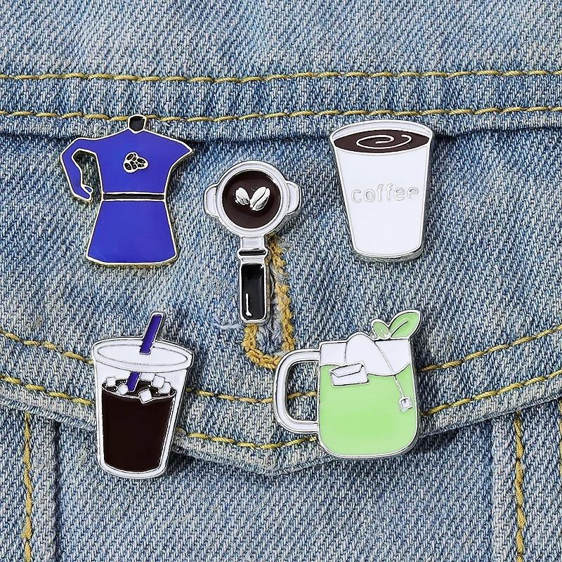 Nette Kaffeebohnen Emaille Pins Mini Cartoon Kaffee Werkzeuge Zubehör Brosche Barista Abzeichen Revers Mode Kaffee Tasse Schmuck Geschenk – Detail 6