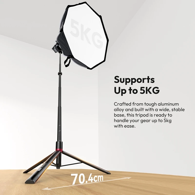 Ulanzi AT-05 2M Heavy Duty Light Stand 5KG Load Foldable Tripod with 1/4" Universal Mount for Photography Video Lights Cameras