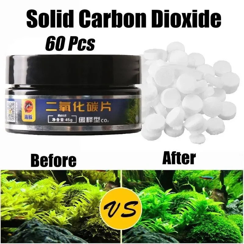 Fish Food 60Pcs/bottle Fish Food Effervescent Aquarium Fertilizer