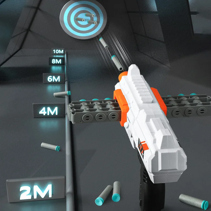 Belt-fed continuous-fire soft bullet gun boy gift wind and flame XH919 institutional gift toy 6